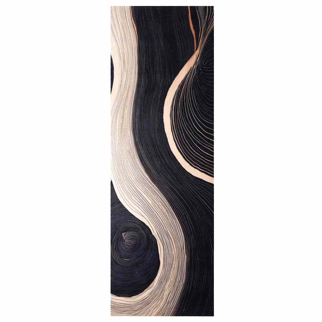 Tappeto da Cucina Nero 180 x 60 cm Velluto