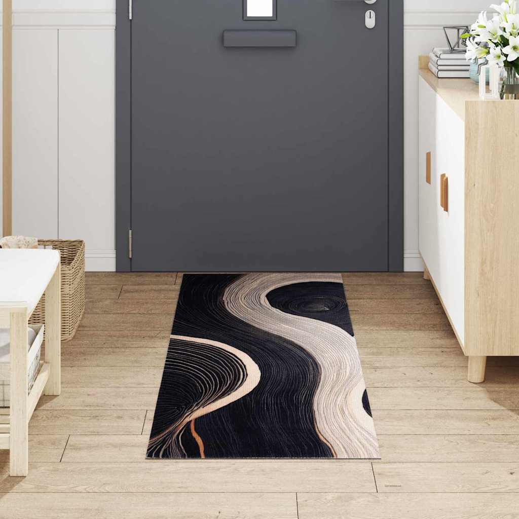 Tappeto da Cucina Nero 180 x 60 cm Velluto