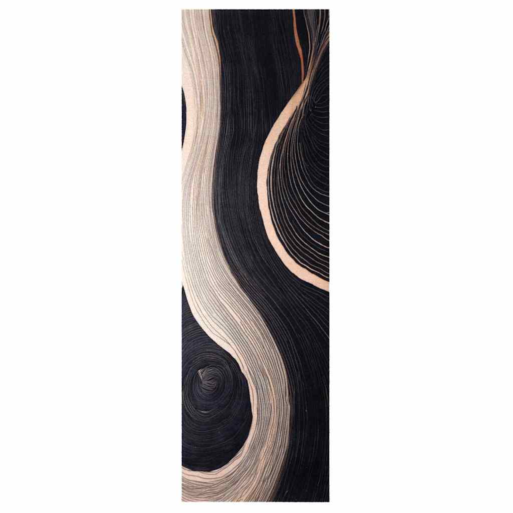 Tappeto da Cucina Nero 150 x 45 cm Velluto