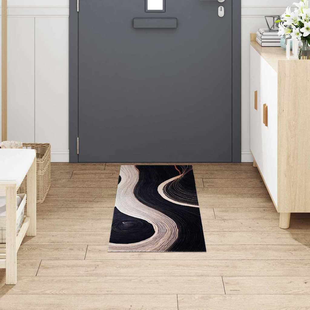Tappeto da Cucina Nero 150 x 45 cm Velluto
