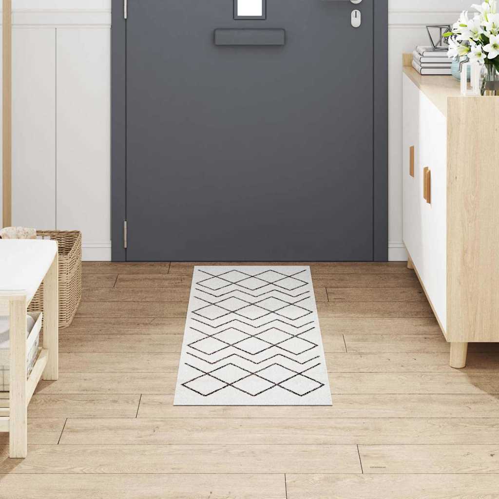 Tappeto da Cucina Bianco 150 x 45 cm Velluto