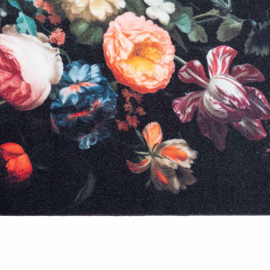 Tappeto da Cucina Nero 180 x 60 cm Velluto