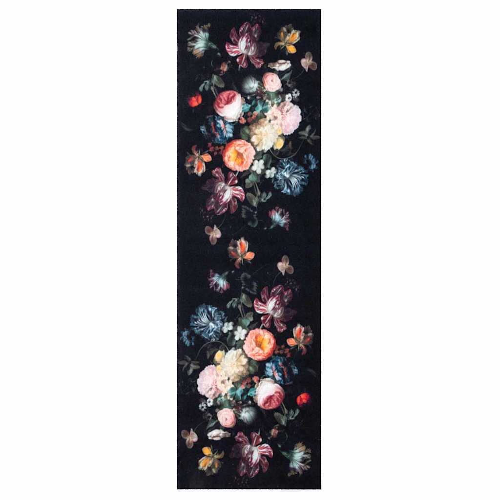 Tappeto da Cucina Nero 150 x 45 cm Velluto