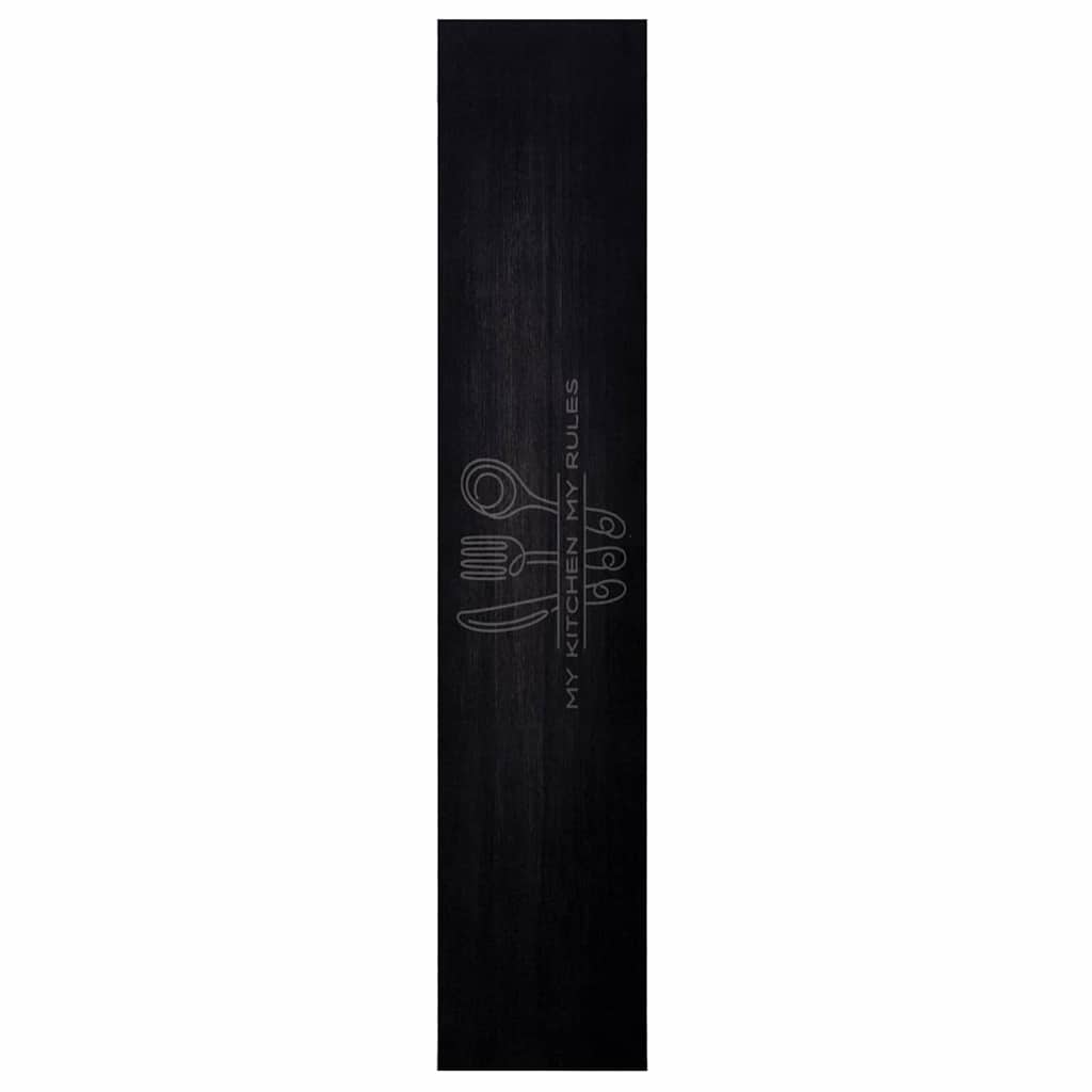 Tappeto da Cucina Posate Nero 300 x 60 cm Velluto