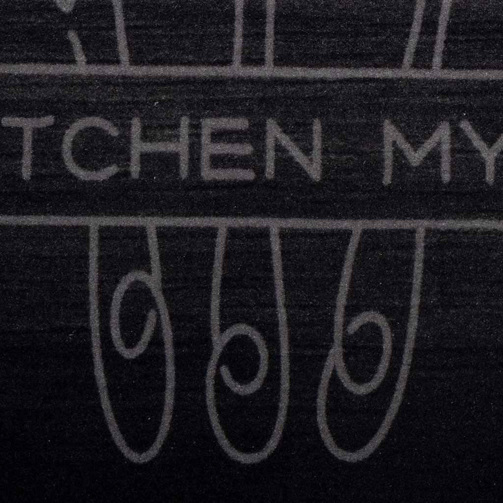 Tappeto da Cucina Posate Nero 300 x 60 cm Velluto