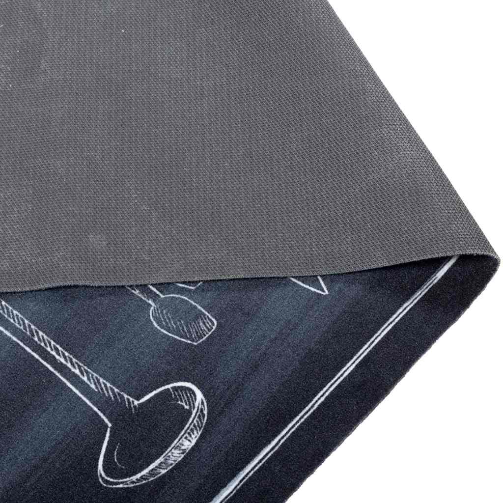 Tappeto da Cucina Nero 150 x 45 cm Velluto
