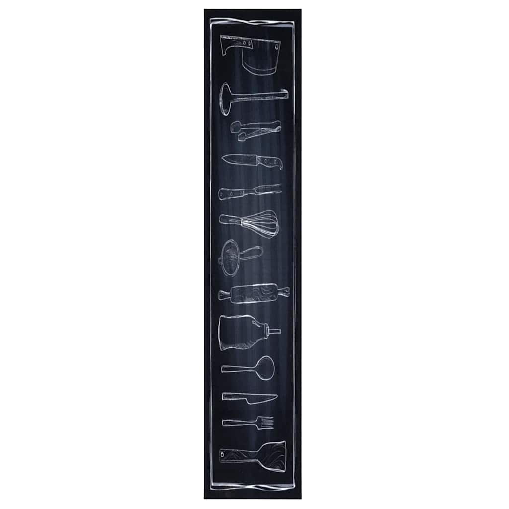 Tappeto da Cucina Nero 300 x 60 cm Velluto