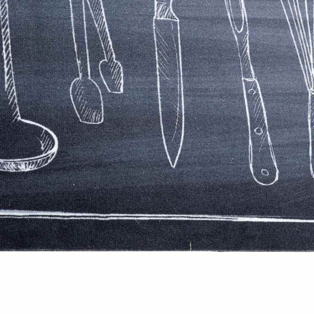 Tappeto da Cucina Nero 300 x 60 cm Velluto