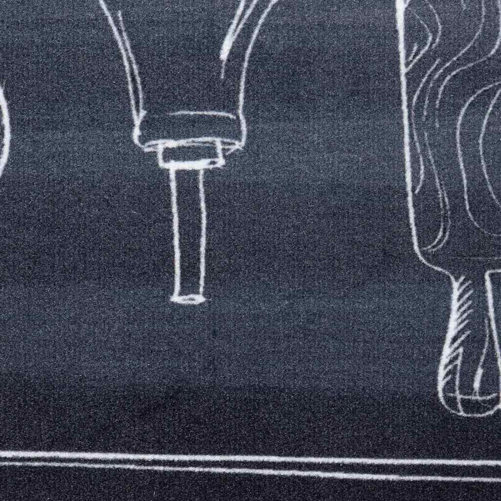 Tappeto da Cucina Nero 300 x 60 cm Velluto