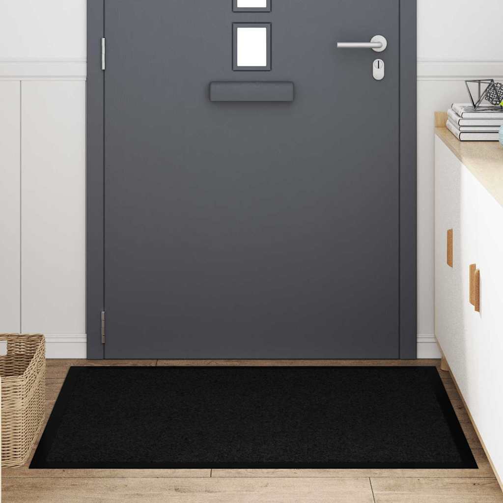 Tappetino Nero 80 x 120 x 1.2 cm Tessuto Teddy