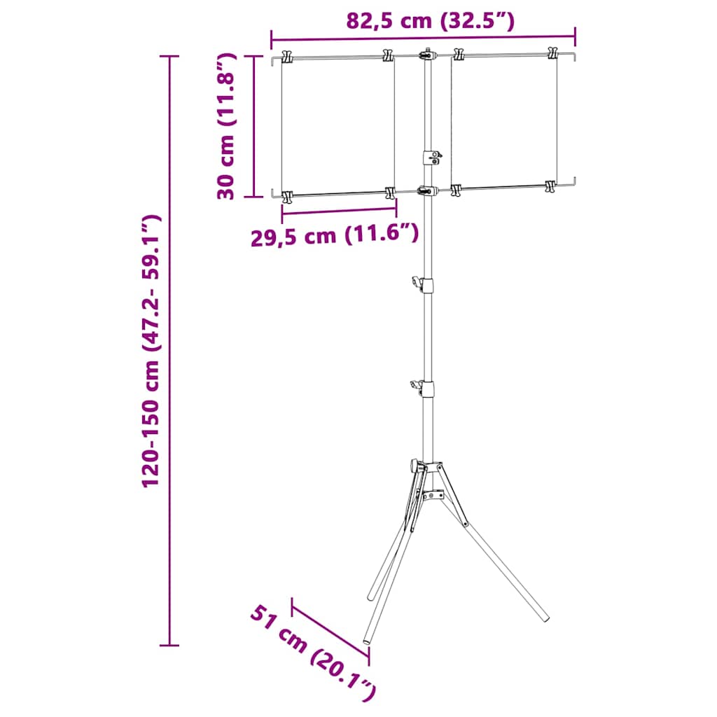 Supporto per bersaglio Nero e Bianco 82,5 x 51 x 150 cm Metallo