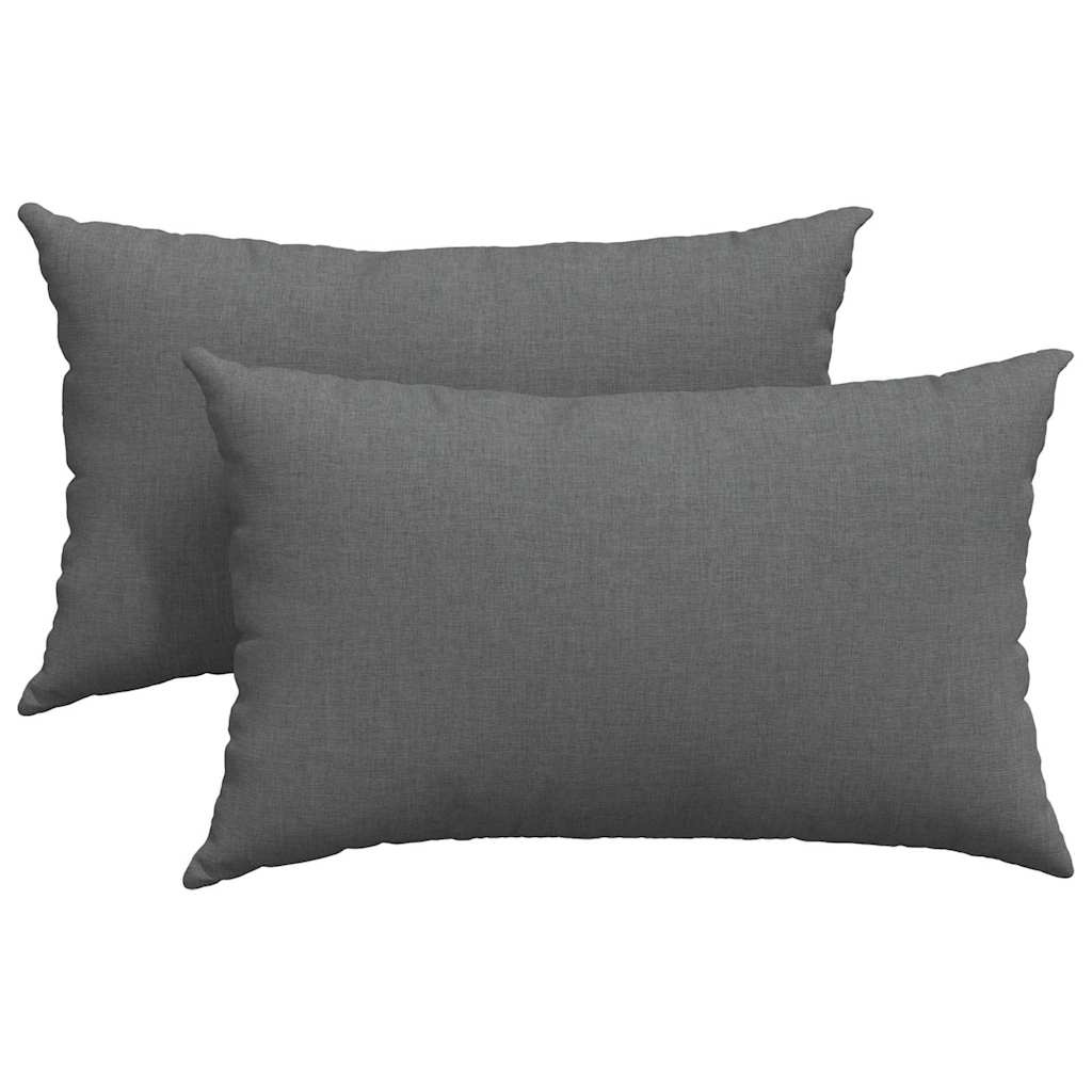 Cuscini da Divano 2 pz Tessuto Grigio scuro 50 x 30 cm