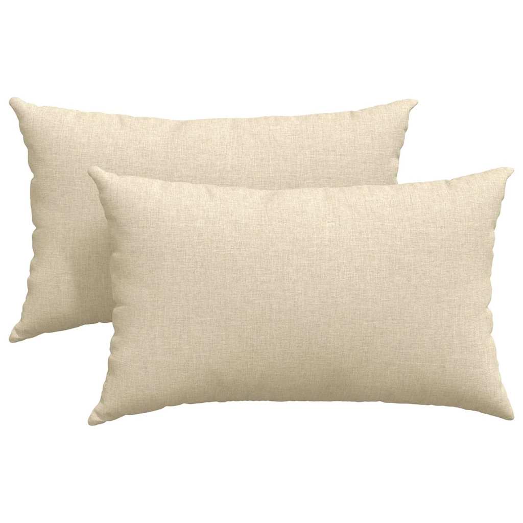 Cuscini da Divano 2 pz Tessuto Crema 50 x 30 cm