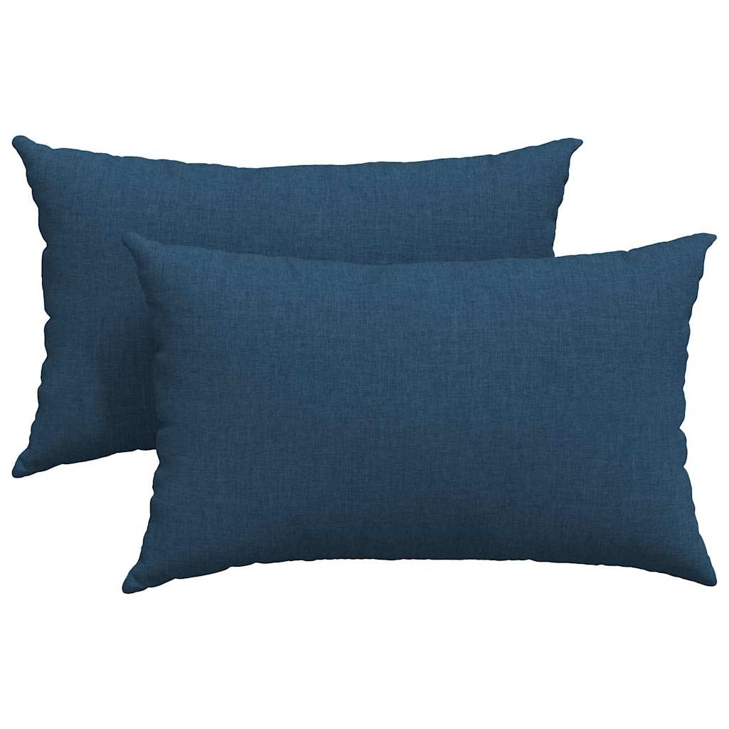 Cuscini da Divano 2 pz Tessuto Blu 50 x 30 cm
