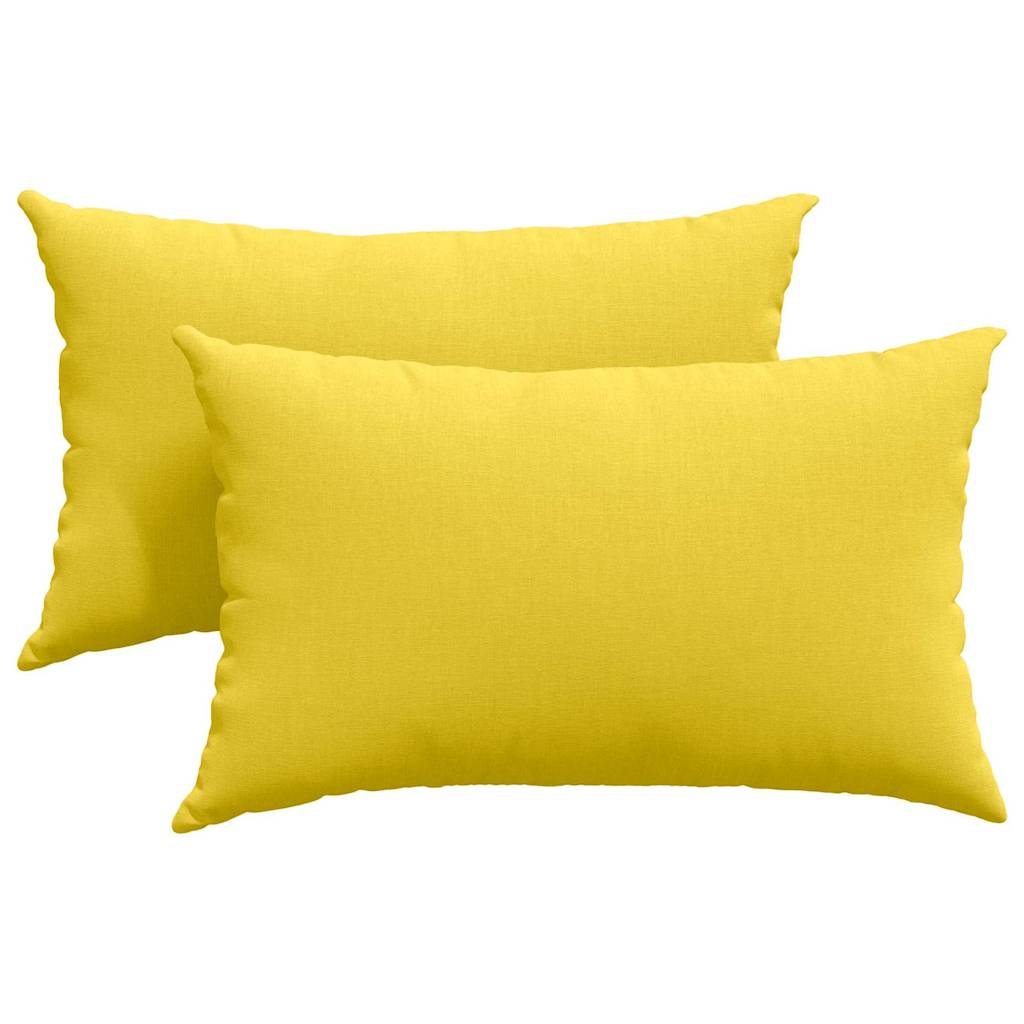 Cuscini da Divano 2 pz Tessuto Giallo Chiaro 50 x 30 cm