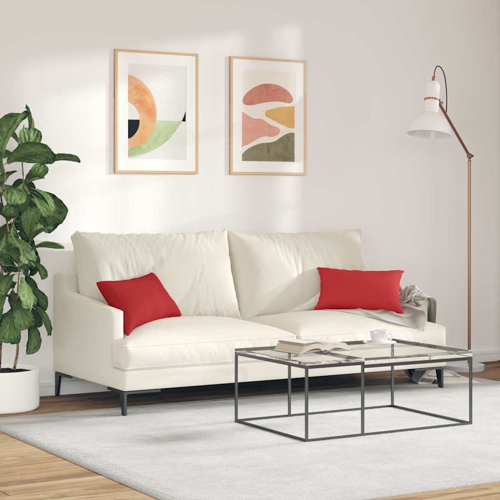 Cuscini da Divano 2 pz Tessuto Rosso 50 x 30 cm