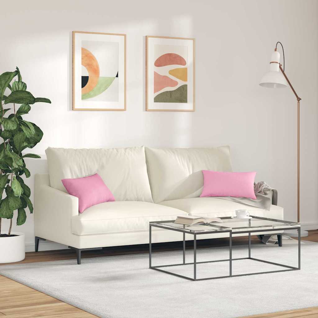 Cuscini da Divano 2 pz Tessuto Rosa 50 x 30 cm
