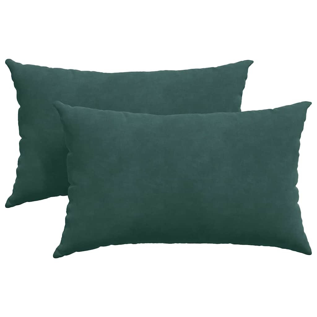 Cuscini da Divano 2 pcs Verde scuro 50 x 30 cm Tessuto in Cords