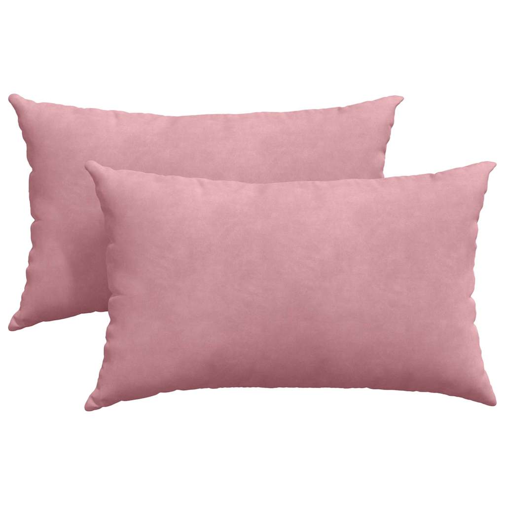 Cuscini da Divano 2 pcs Rosa 50 x 30 cm Tessuto in Cords