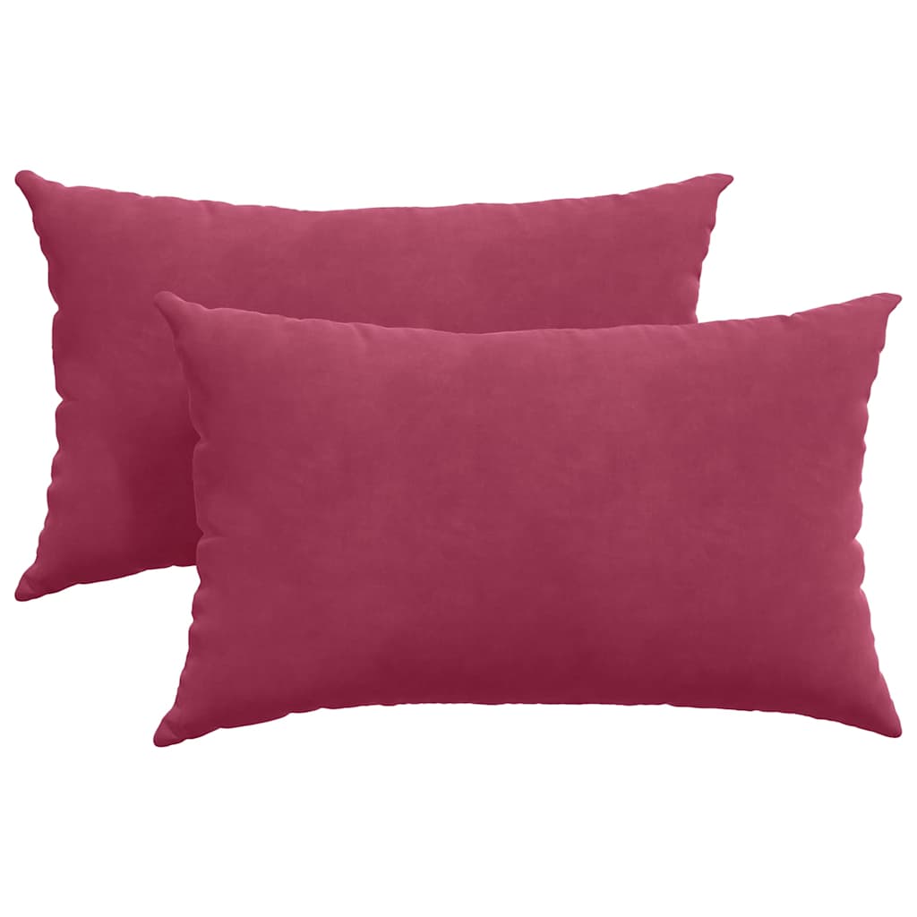 Cuscini da Divano 2 pcs Rosso vino 50 x 30 cm Tessuto in Cords