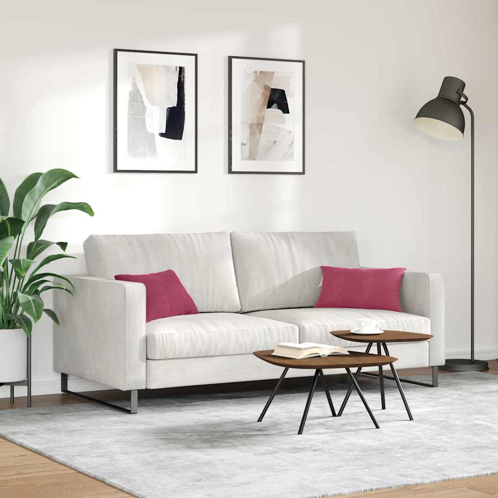 Cuscini da Divano 2 pcs Rosso vino 50 x 30 cm Tessuto in Cords