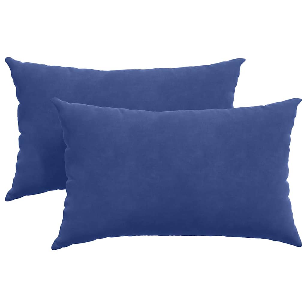 Cuscini da Divano 2 pcs Blu Polizia 50 x 30 cm Tessuto in Cords