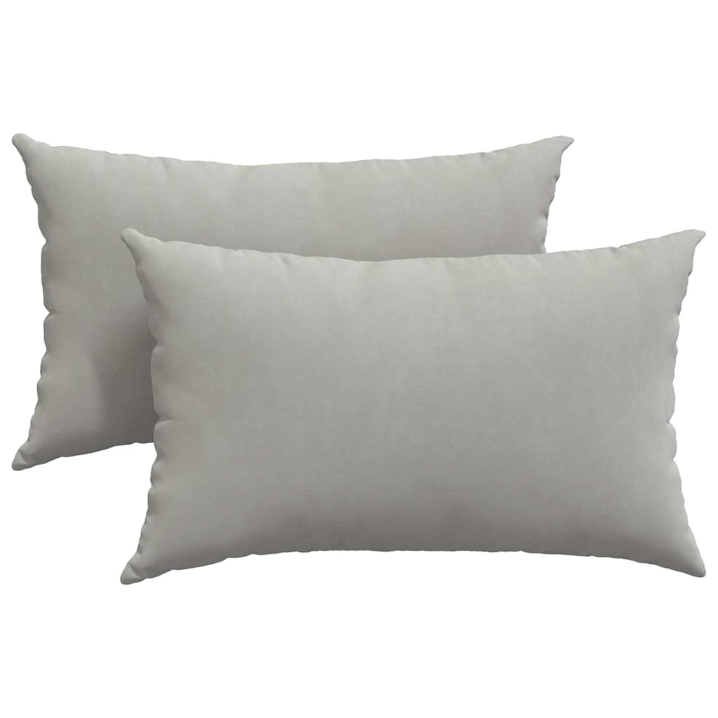 Cuscini da Divano 2 pz Tessuto Grigio chiaro 50 x 30 cm