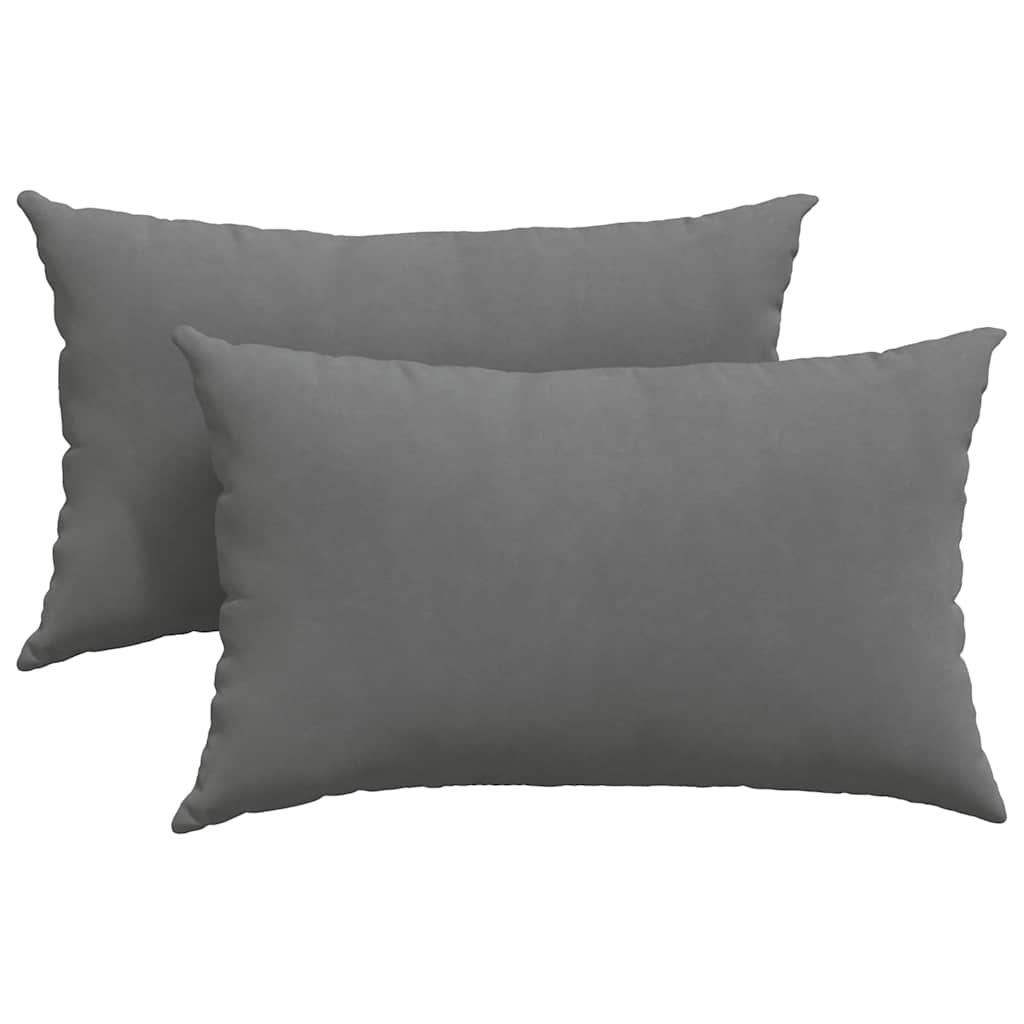 Cuscini da Divano 2 pz Tessuto Grigio scuro 50 x 30 cm