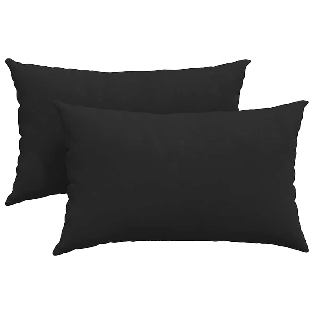 Cuscini da Divano 2 pz Tessuto Nero 50 x 30 cm