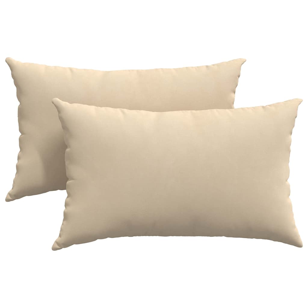 Cuscini da Divano 2 pz Tessuto Crema 50 x 30 cm