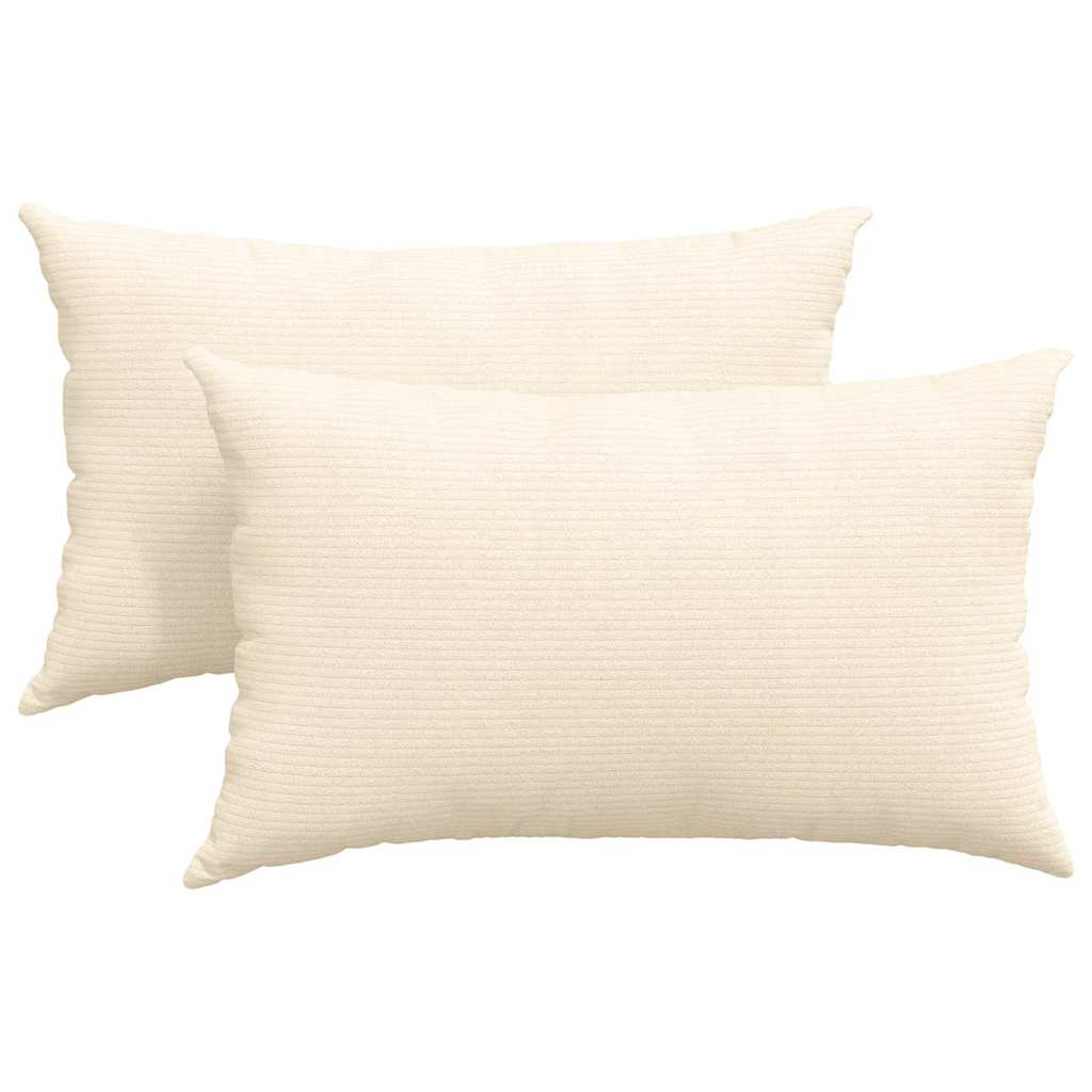 Cuscini da Divano 2 pcs Crema 50 x 30 cm Tessuto in Cords