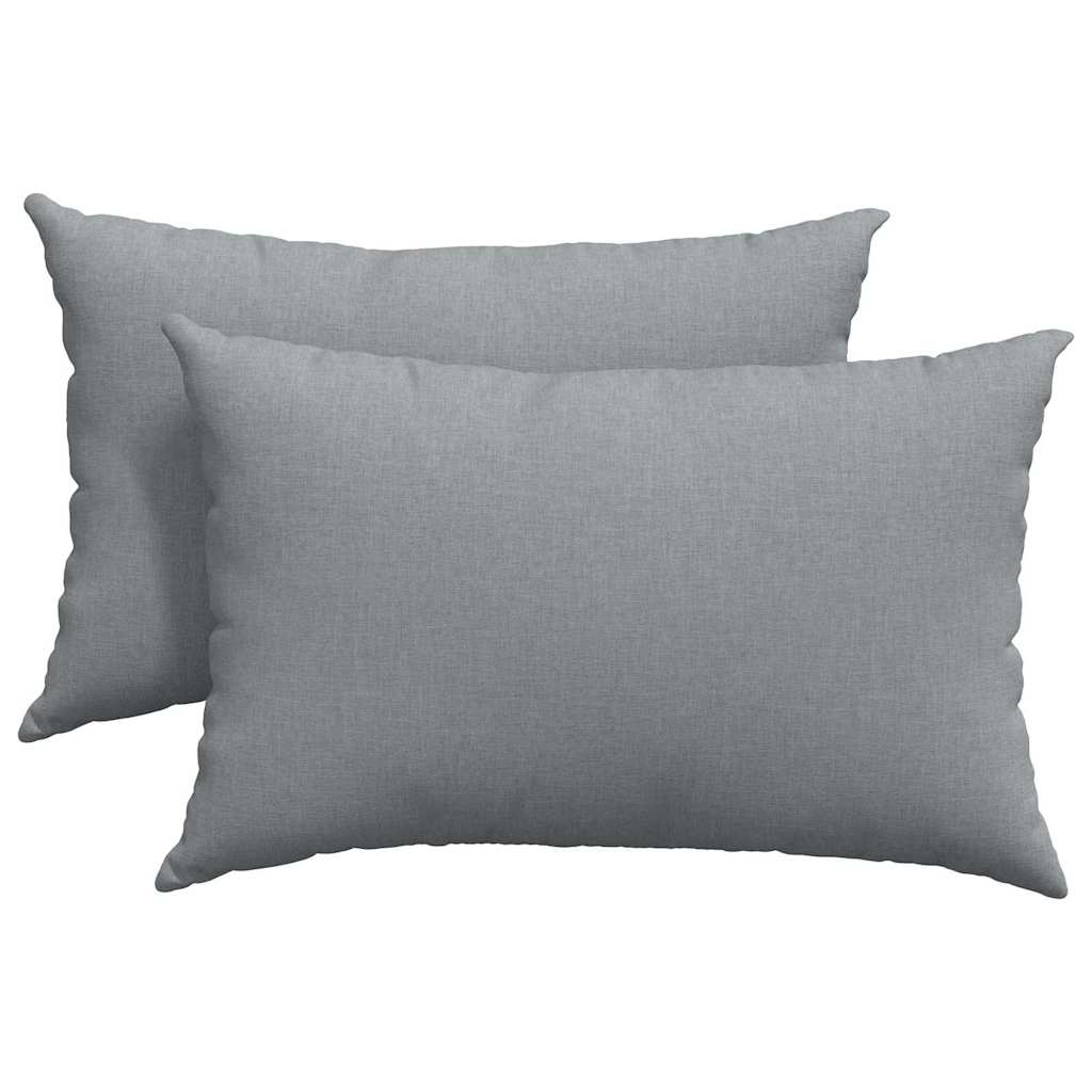 Cuscini da Divano 2 pz Tessuto Grigio chiaro 60 x 40 cm