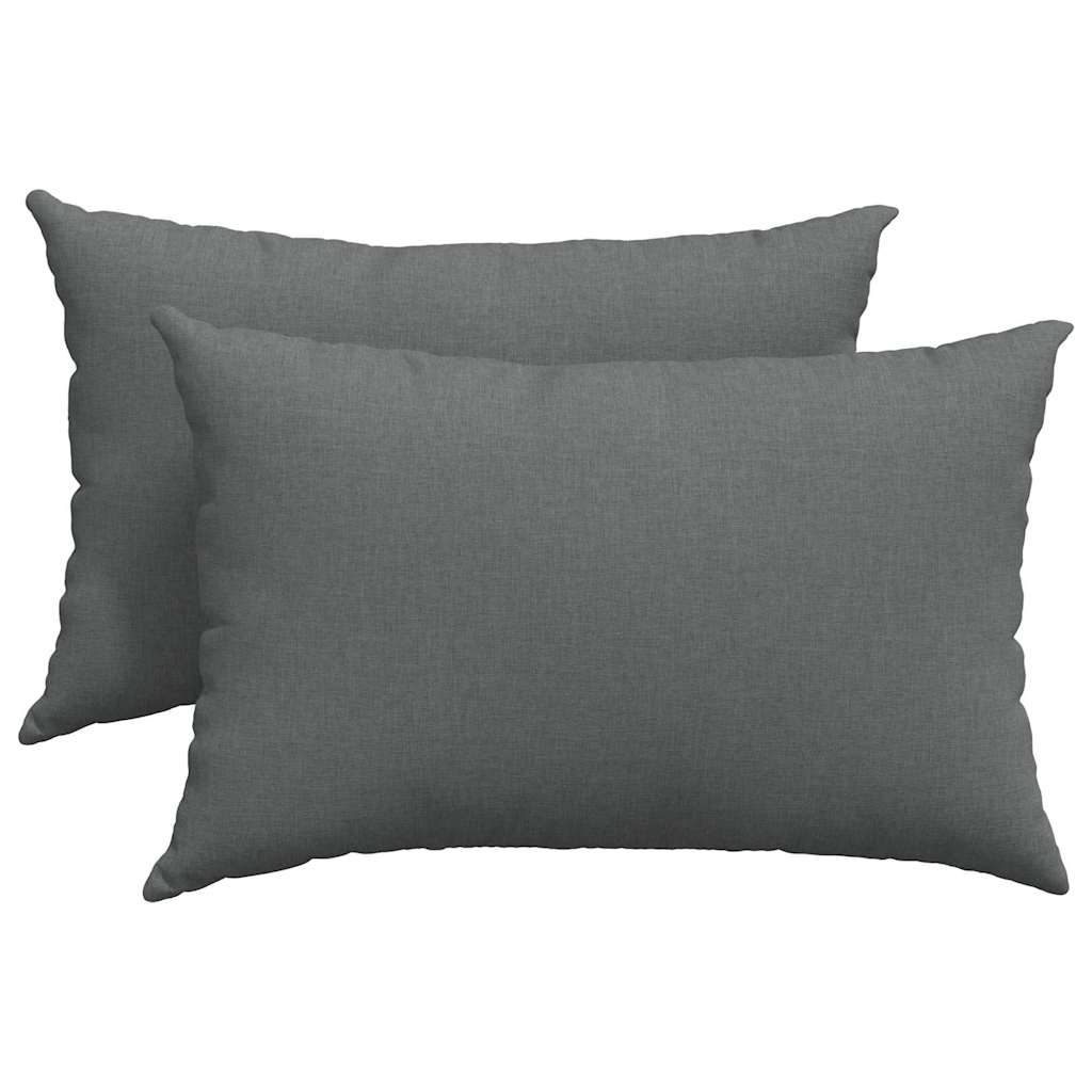 Cuscini da Divano 2 pz Tessuto Grigio scuro 60 x 40 cm