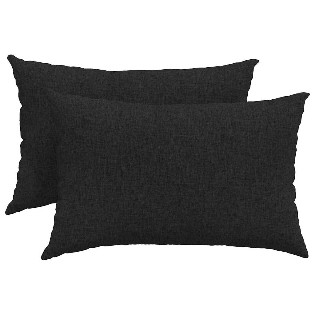 Cuscini da Divano 2 pz Tessuto Nero 60 x 40 cm