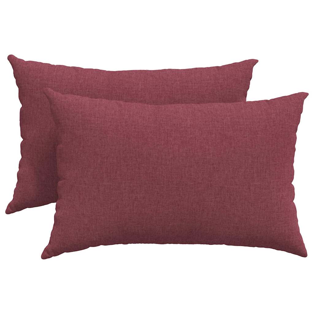 Cuscini da Divano 2 pz Tessuto Rosso Vino 60 x 40 cm