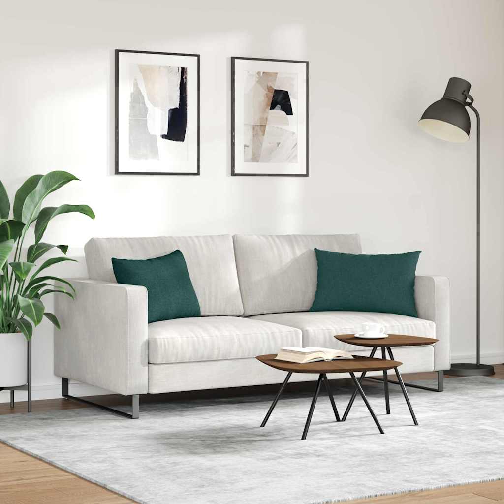 Cuscini da Divano 2 pz Tessuto Verde Scuro 60 x 40 cm