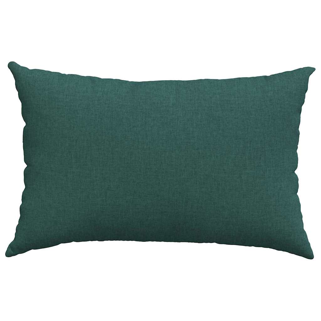 Cuscini da Divano 2 pz Tessuto Verde Scuro 60 x 40 cm