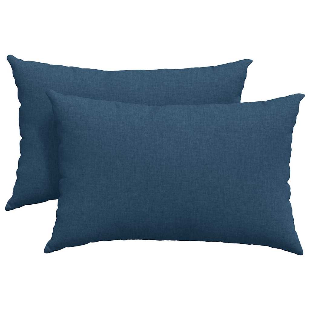 Cuscini da Divano 2 pz Tessuto Blu 60 x 40 cm
