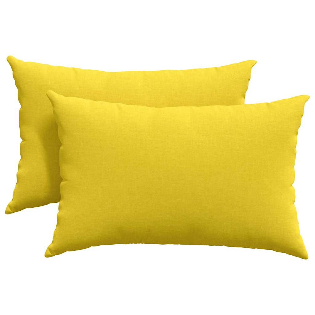 Cuscini da Divano 2 pz Tessuto Giallo Chiaro 60 x 40 cm