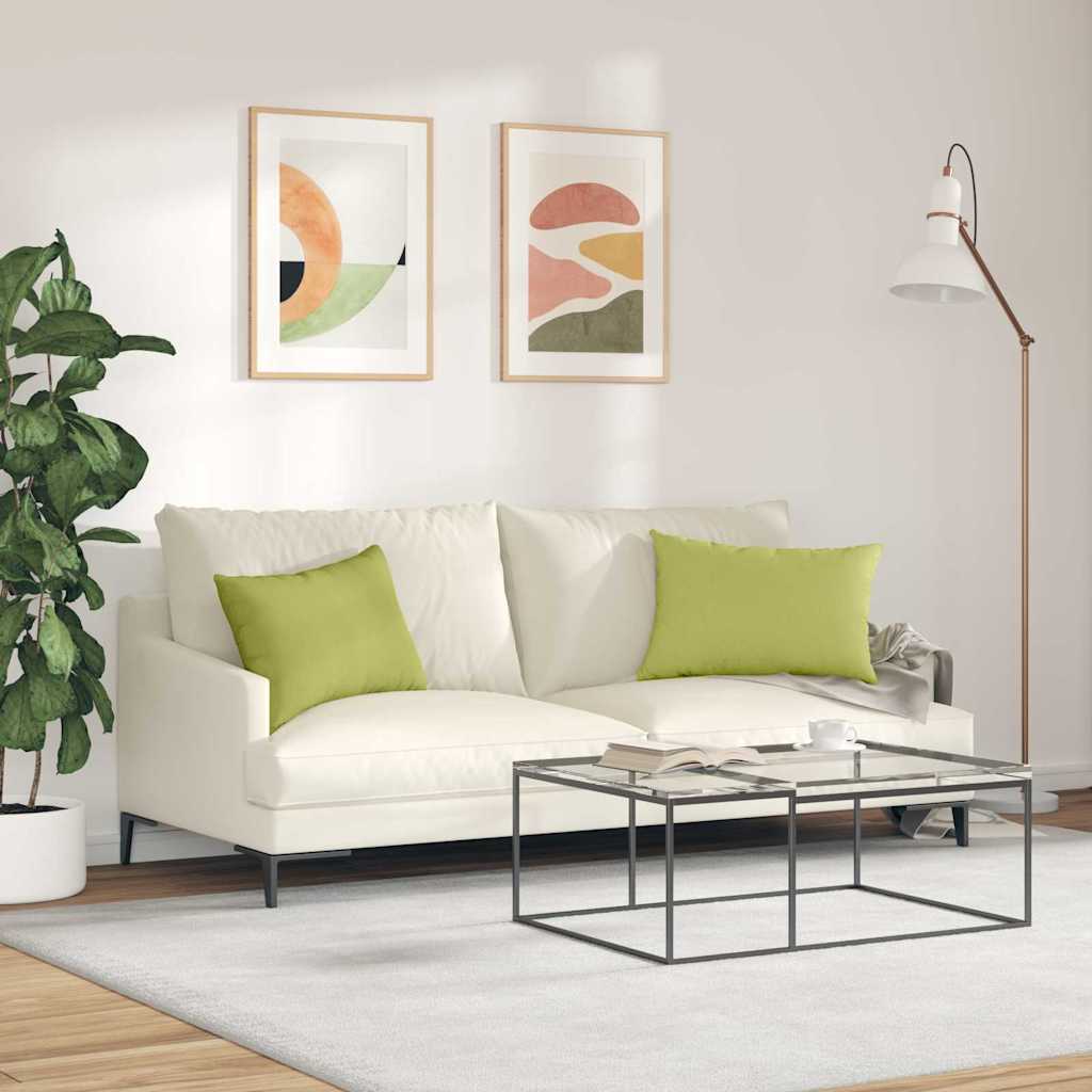 Cuscini da Divano 2 pz Tessuto Verde chiaro 60 x 40 cm