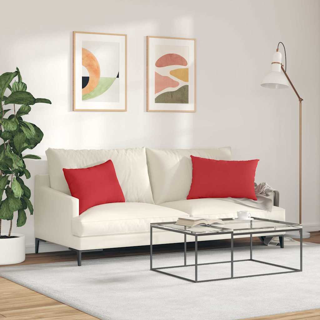 Cuscini da Divano 2 pz Tessuto Rosso 60 x 40 cm