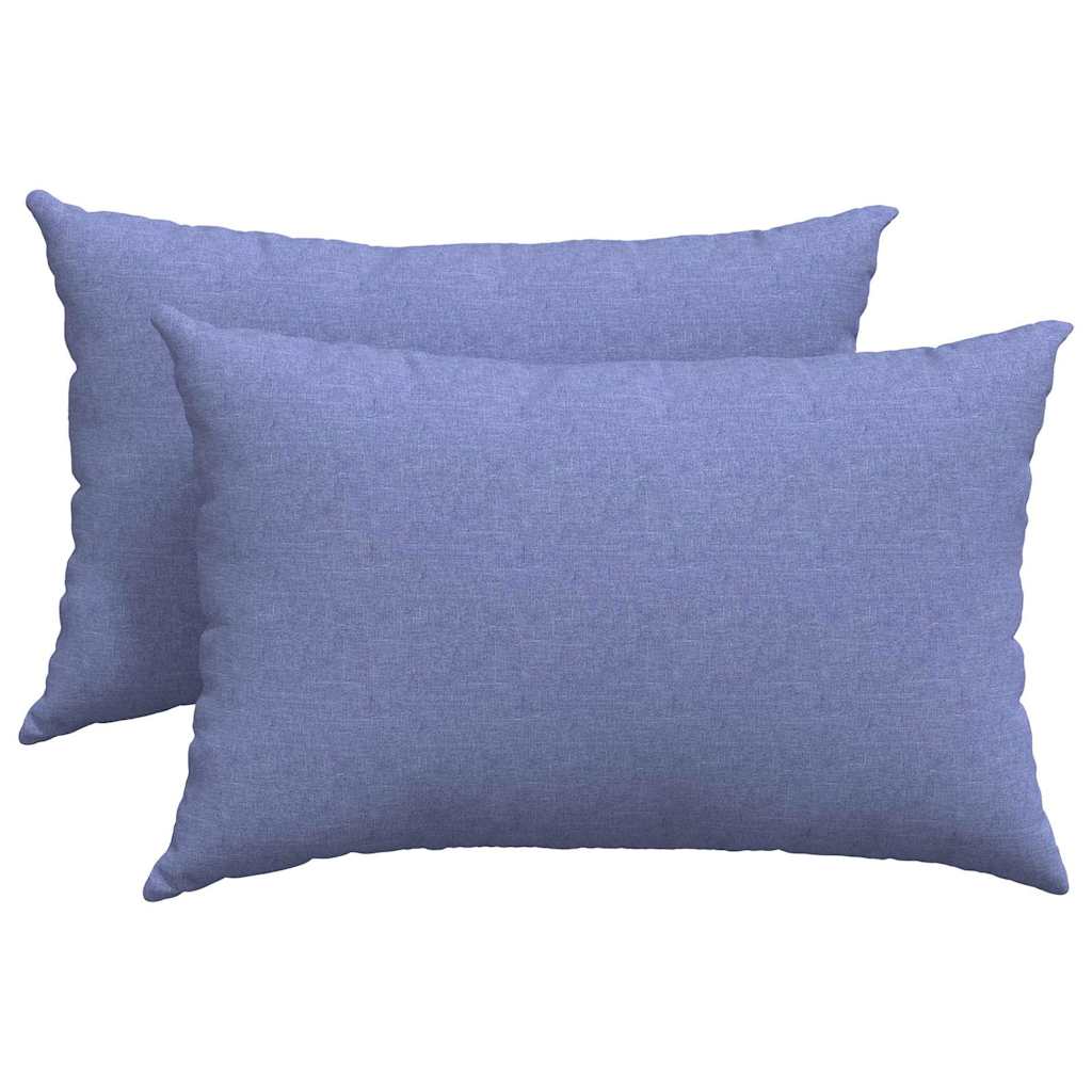 Cuscini da Divano 2 pz Tessuto Blu jeans 60 x 40 cm