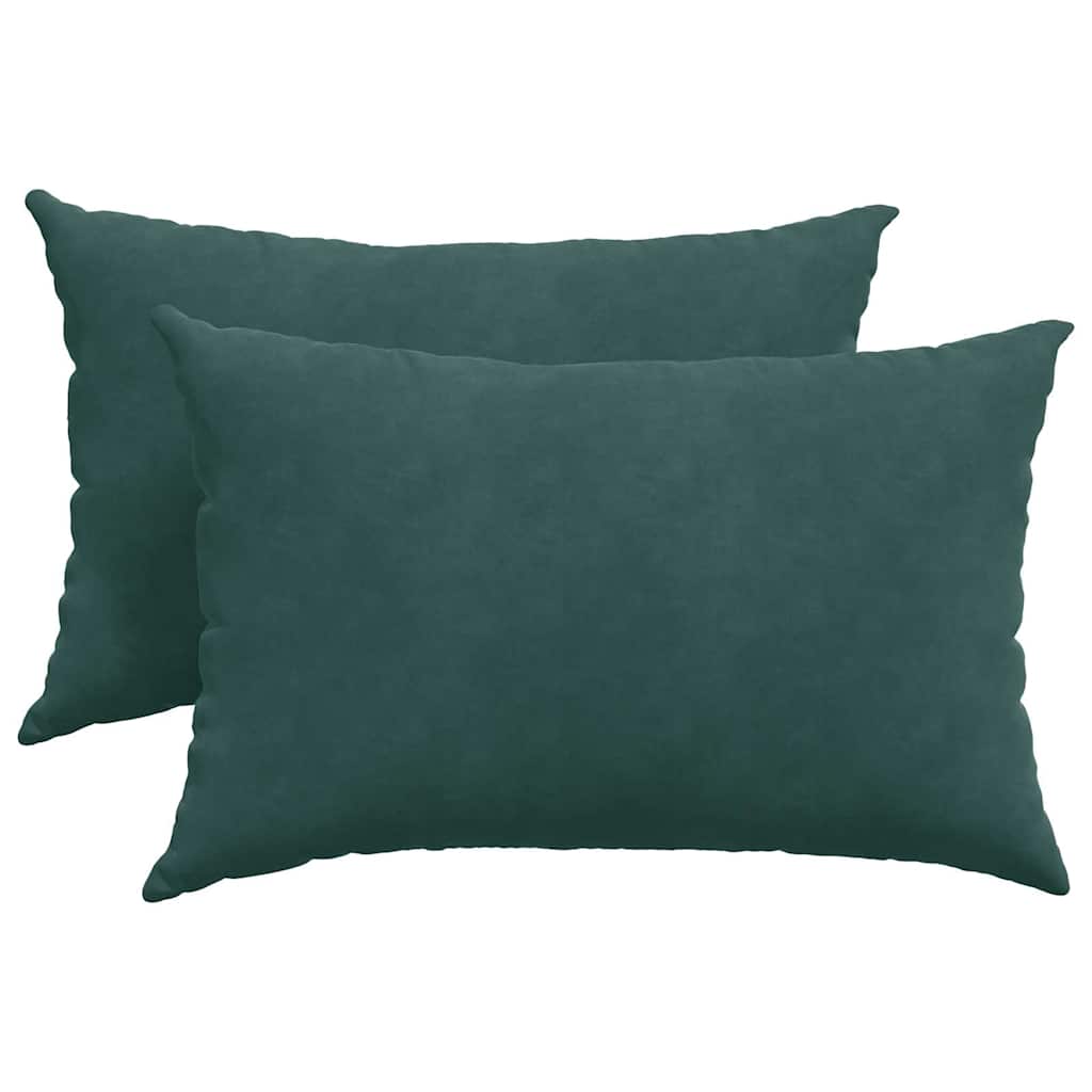 Cuscini da Divano 2 pcs Verde scuro 60 x 40 cm Tessuto in Cords