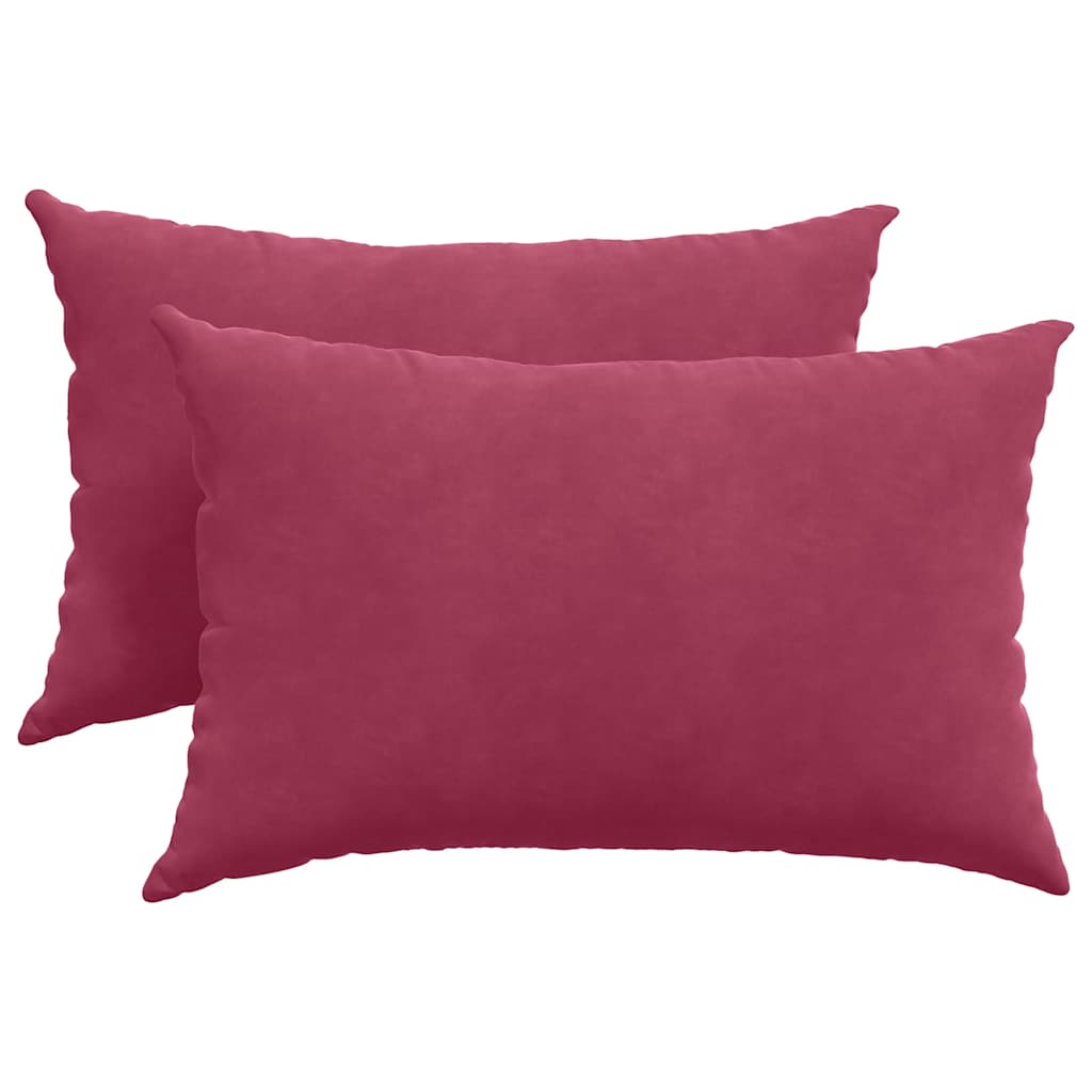 Cuscini da Divano 2 pcs Rosso Vino 60 x 40 cm Tessuto in Cords