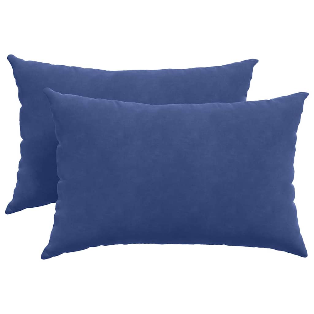 Cuscini da Divano 2 pcs Blu Polizia 60 x 40 cm Tessuto in Cords