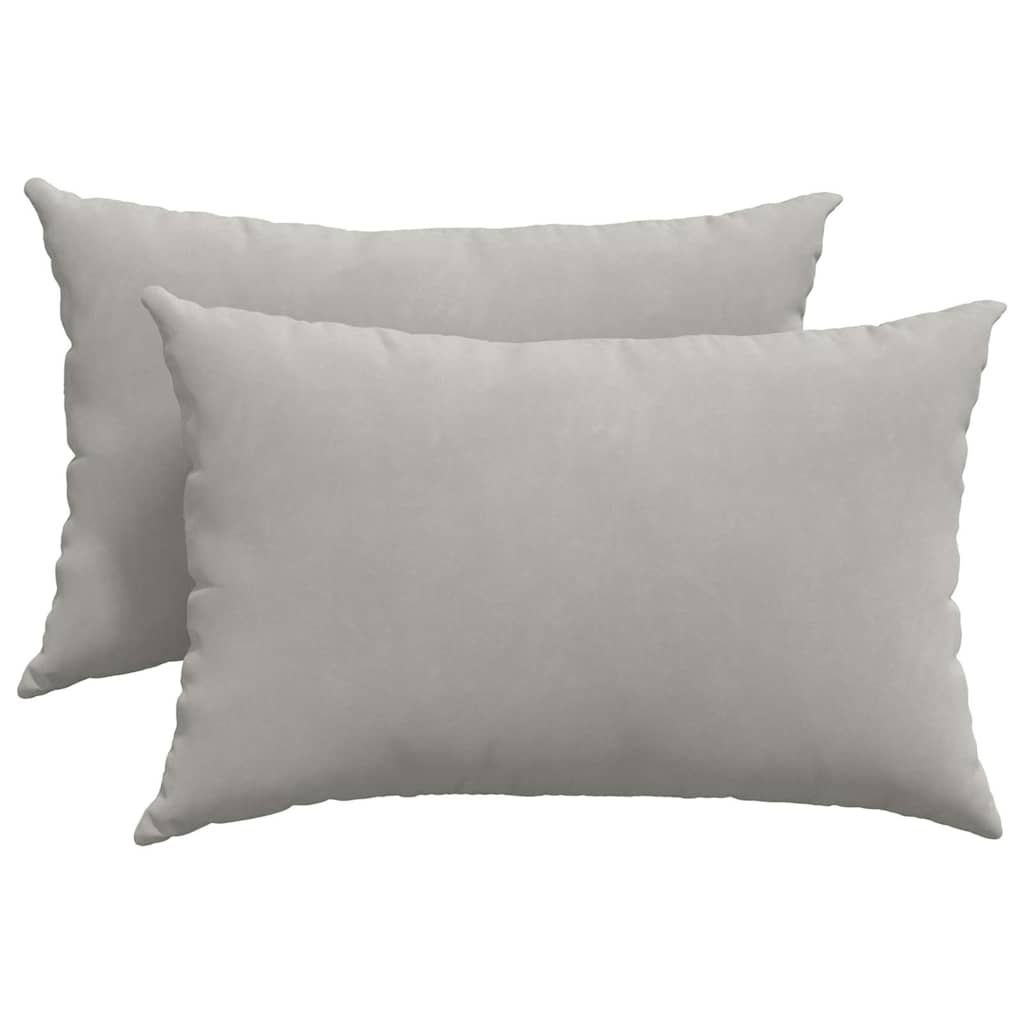 Cuscini da Divano 2 pz Tessuto Grigio chiaro 60 x 40 cm