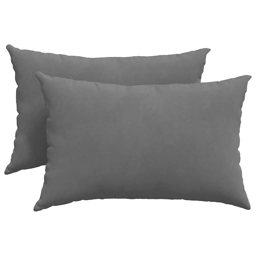 Cuscini da Divano 2 pz Tessuto Grigio scuro 60 x 40 cm
