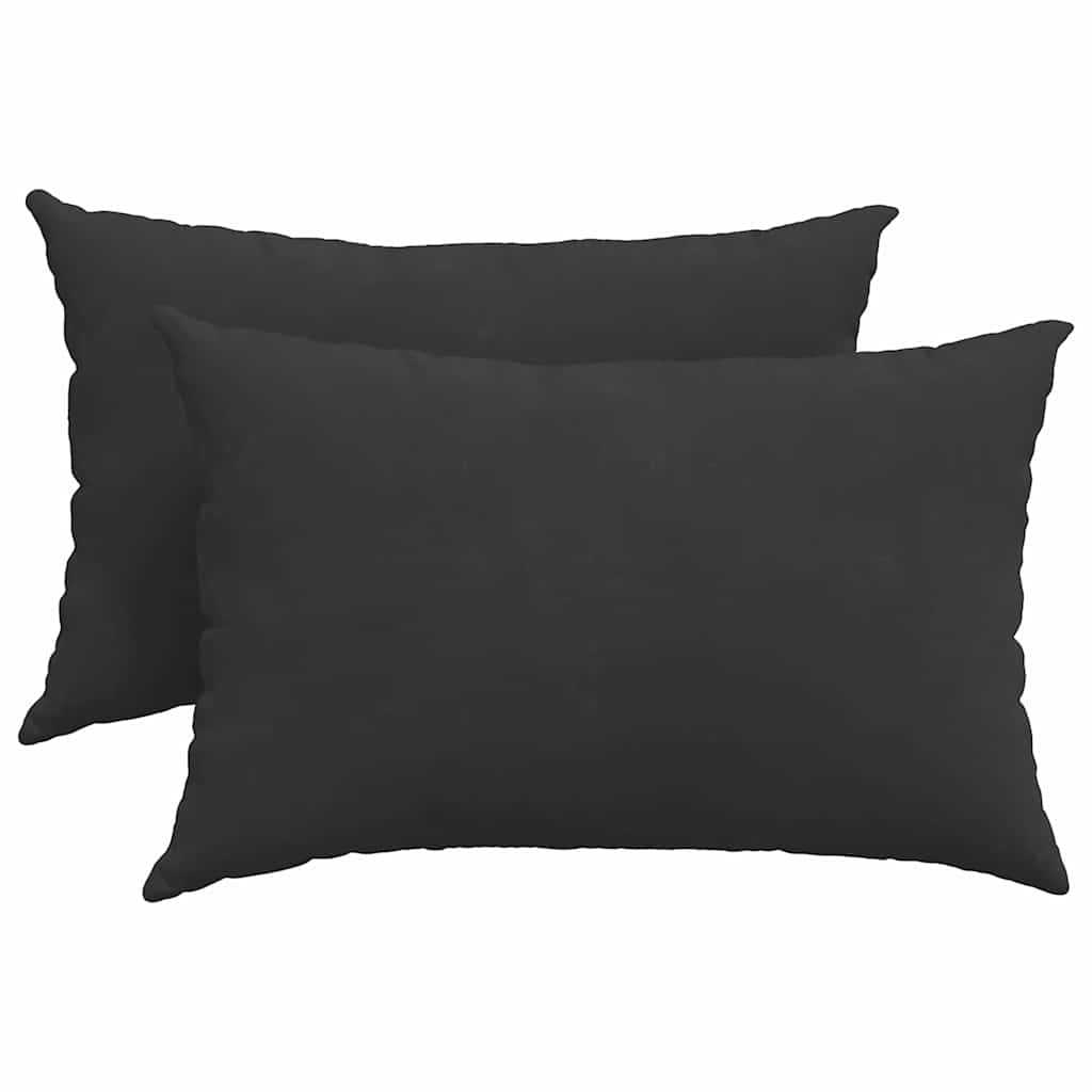 Cuscini da Divano 2 pz Tessuto Nero 60 x 40 cm