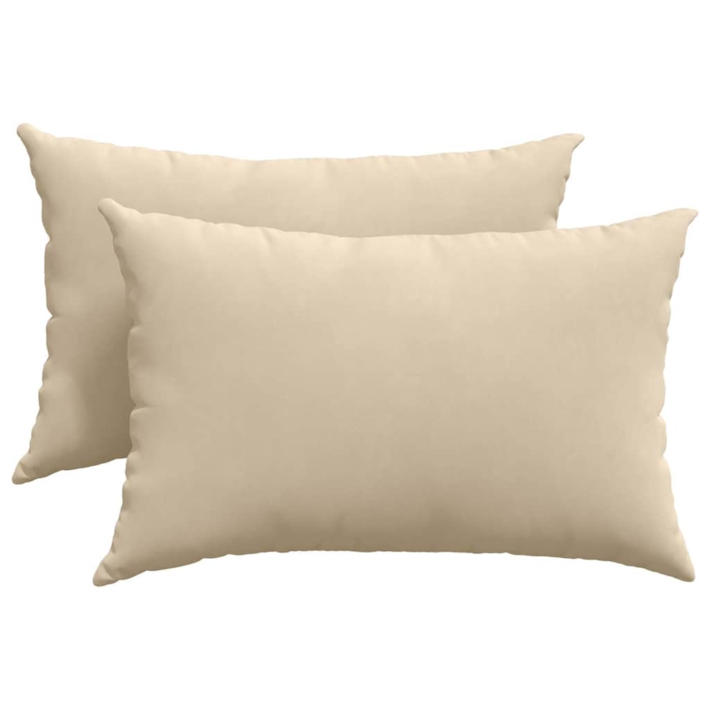 Cuscini da Divano 2 pz Tessuto Crema 60 x 40 cm