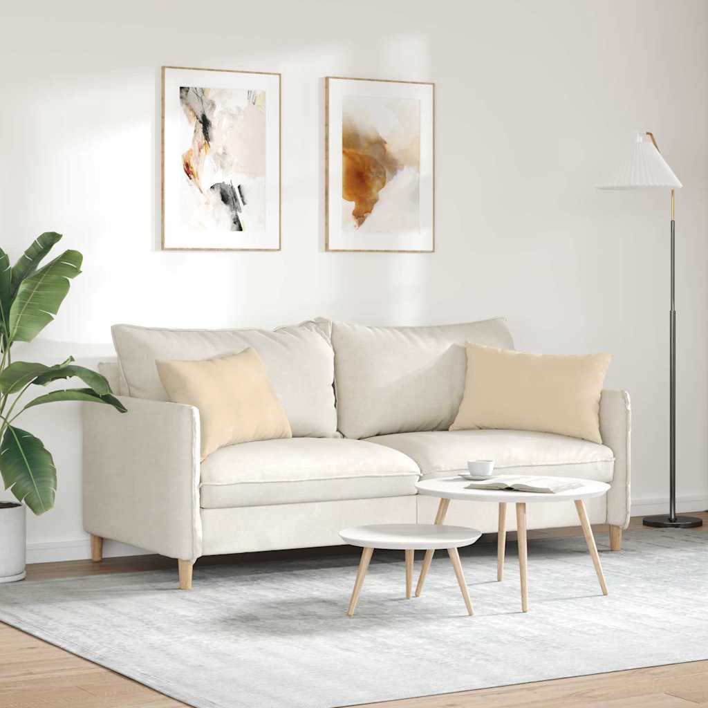 Cuscini da Divano 2 pz Tessuto Crema 60 x 40 cm